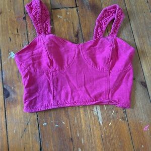 Pink Cropped Tank Top